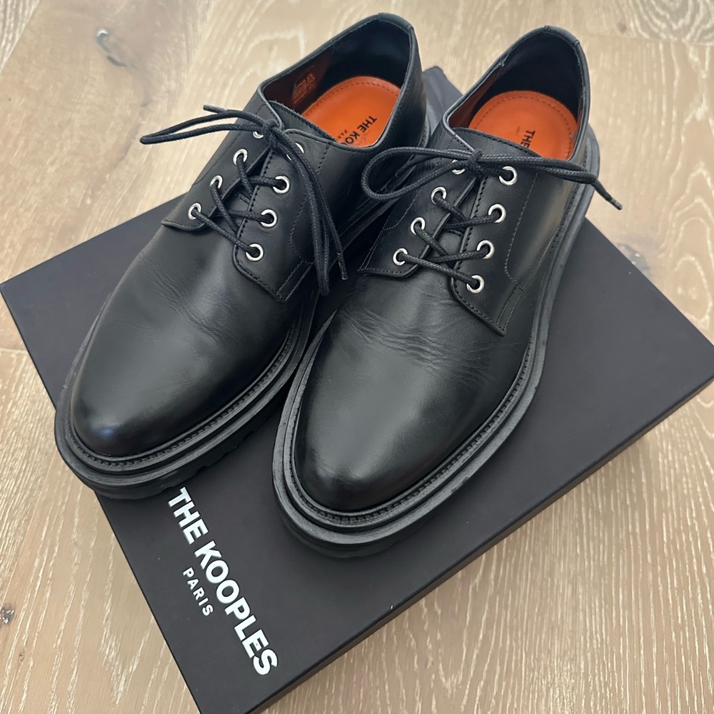 The Kooples Men’s black dress shoes derbies size 41